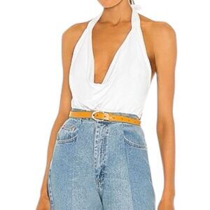 NEW Susana Monaco Cowl Halter Top in Sugar Large